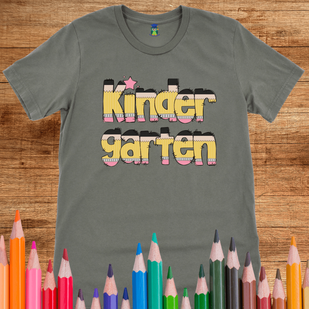 Pencils Kindergarten Teacher T-Shirt - teachngear