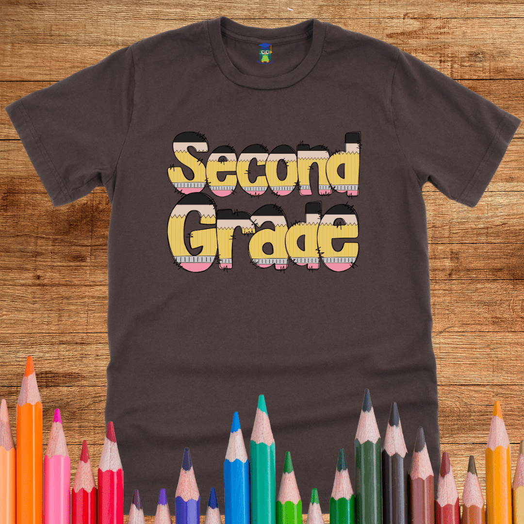 Pencils Second Grade Teacher T-Shirt - teachngear
