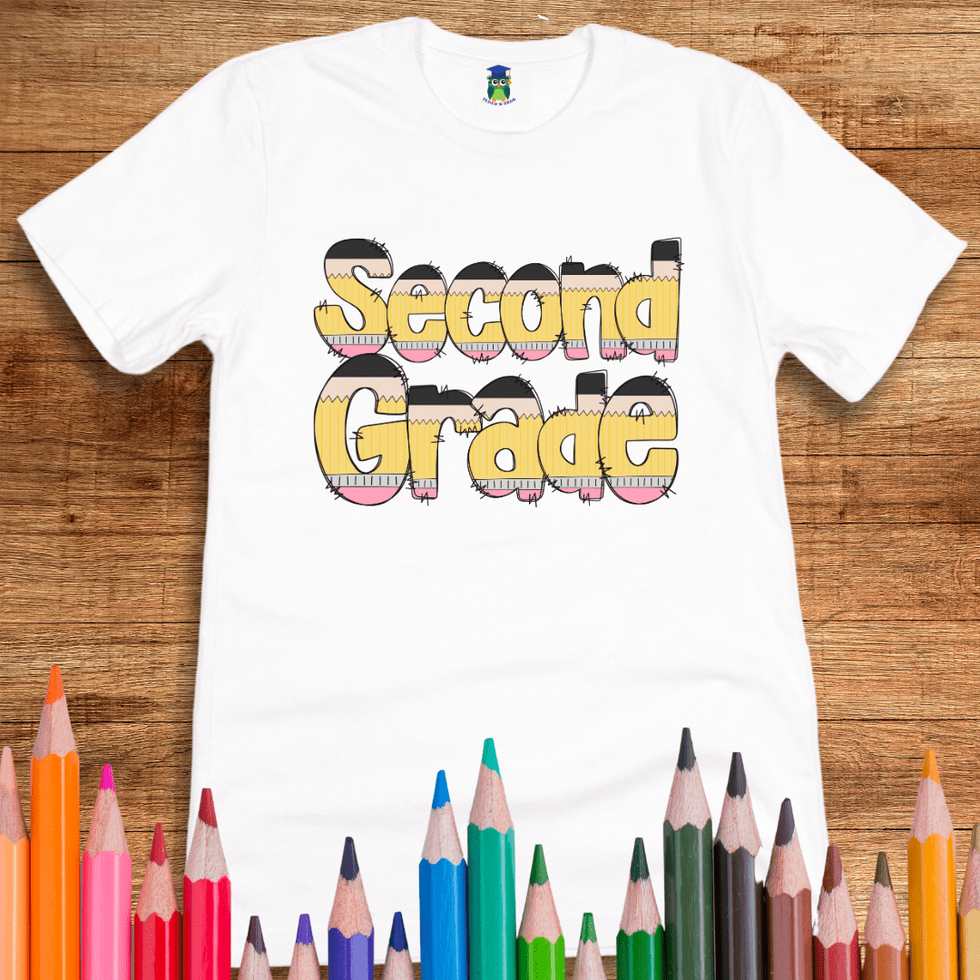 Pencils Second Grade Teacher T-Shirt - teachngear