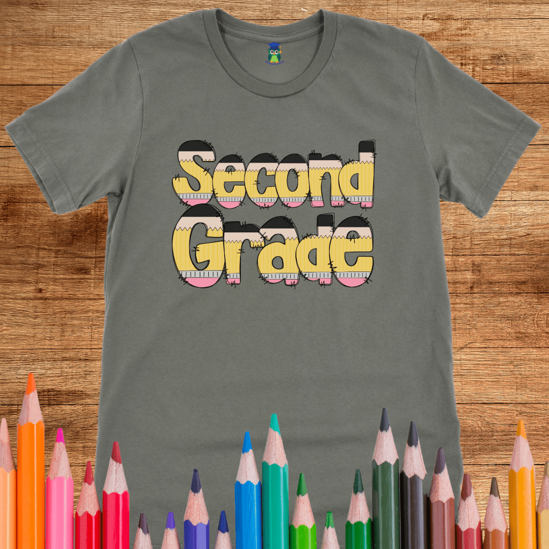 Pencils Second Grade Teacher T-Shirt - teachngear