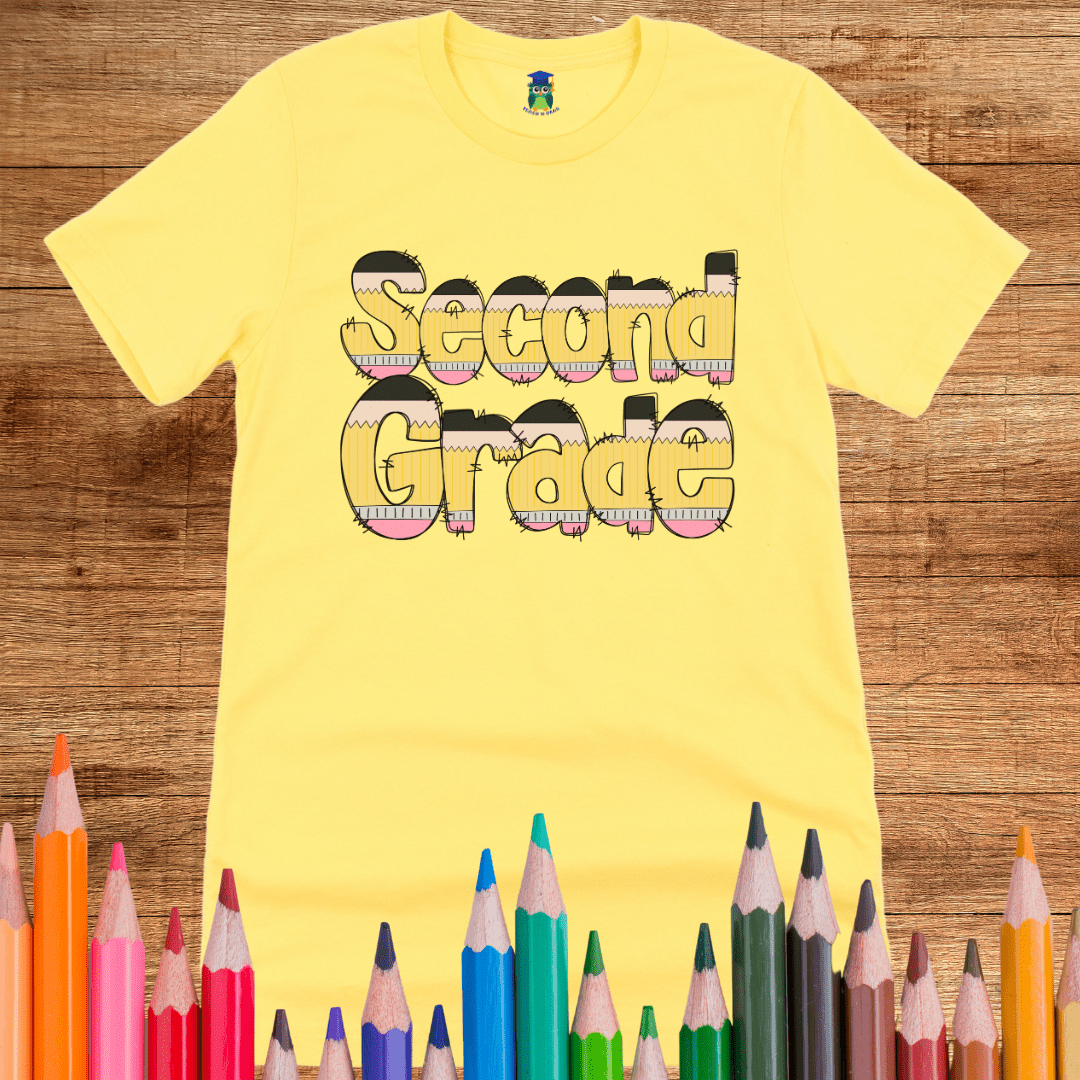 Pencils Second Grade Teacher T-Shirt - teachngear