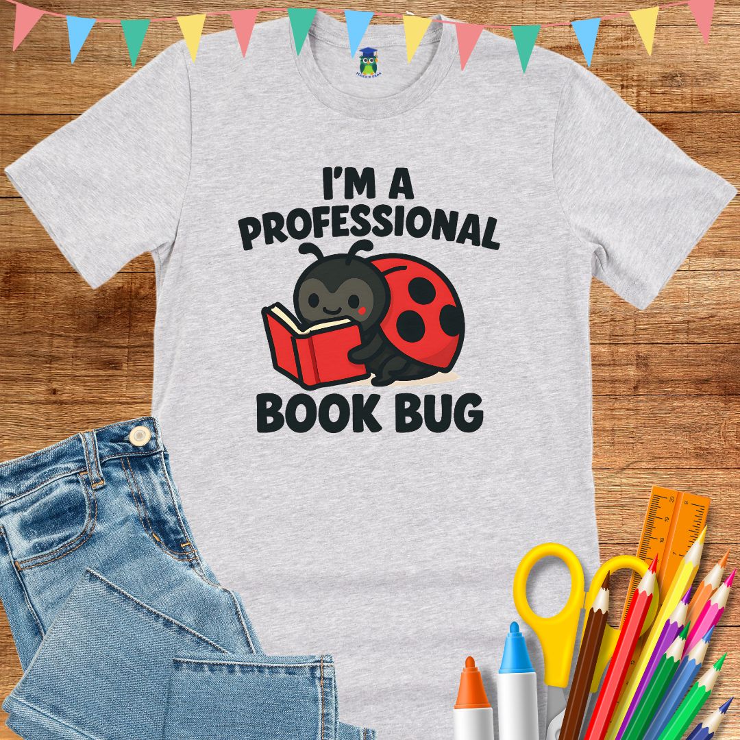 Professional Book Bug Teacher T-Shirt - teachngear