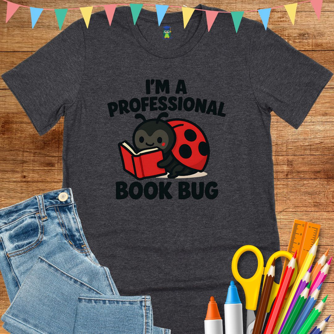 Professional Book Bug Teacher T-Shirt - teachngear
