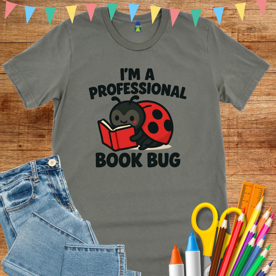 Professional Book Bug Teacher T-Shirt - teachngear