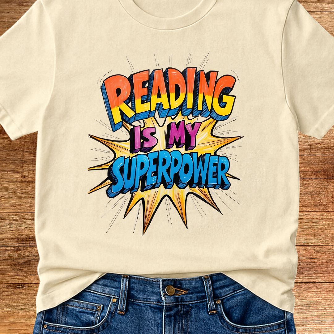 Reading is my Superpower Teacher T-Shirt - teachngear