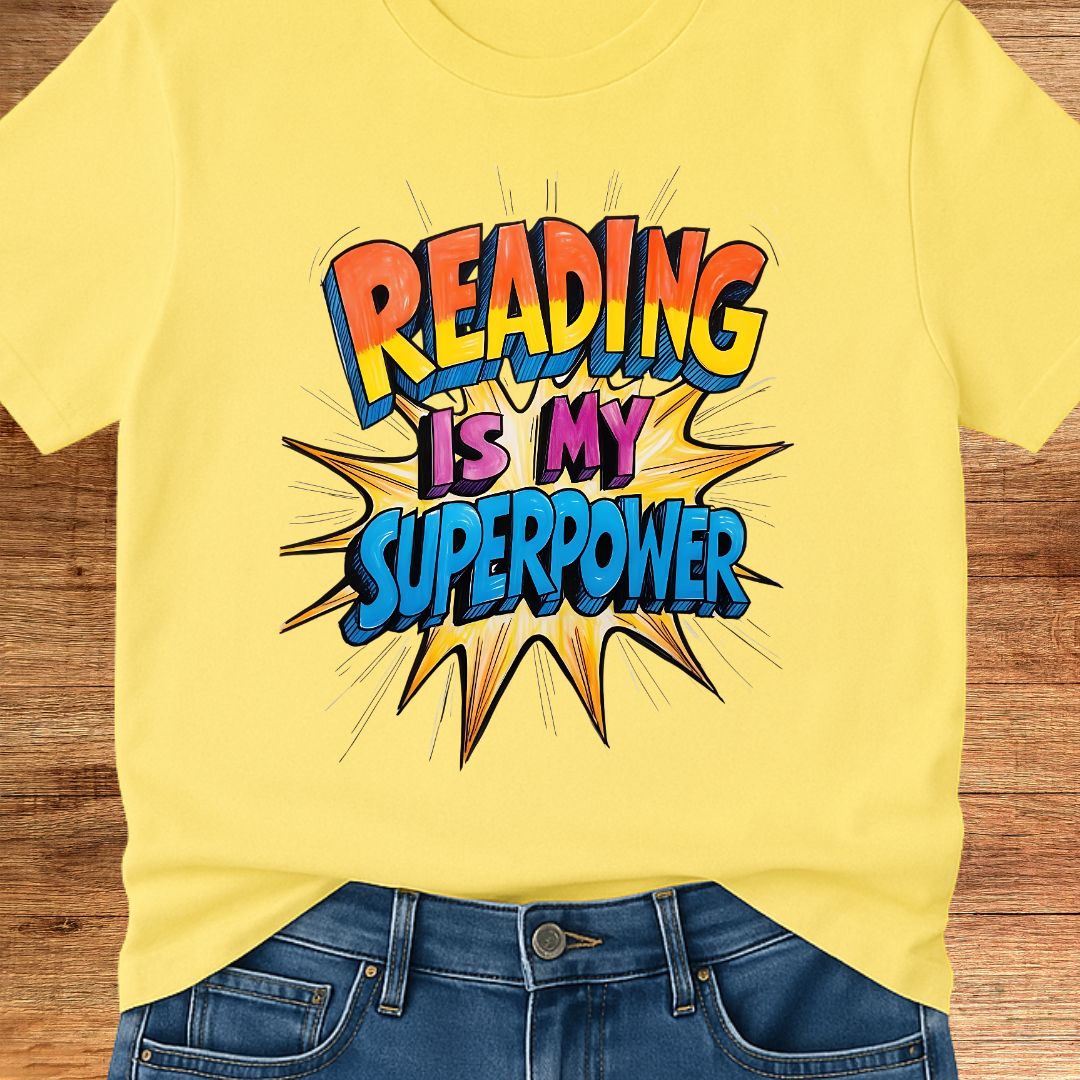 Reading is my Superpower Teacher T-Shirt - teachngear