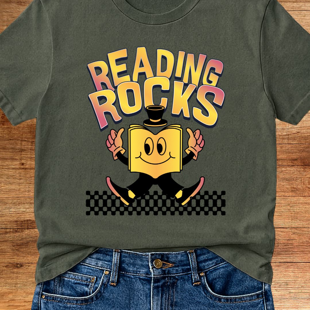 Reading Rocks Teacher T-Shirt - teachngear