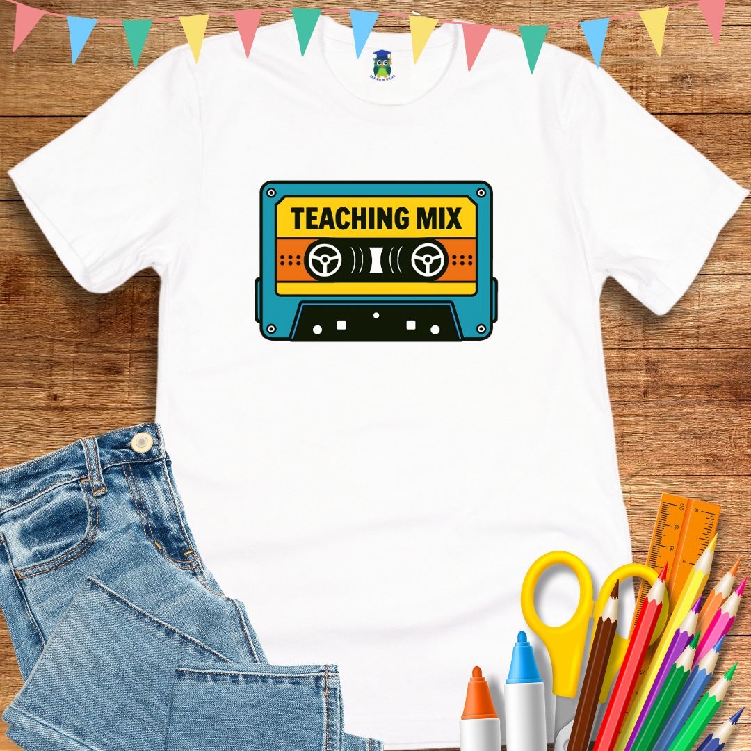 Retro Teacher Mix Teacher T-Shirt - teachngear