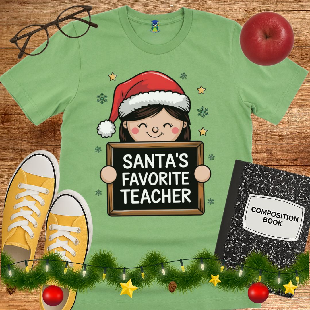Santa's Favorite Teacher Shirt - teachngear