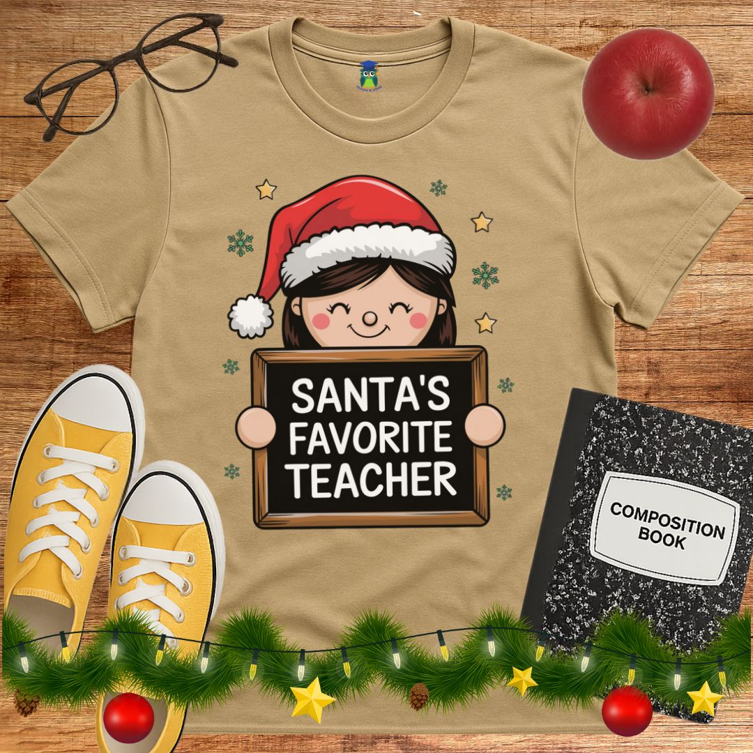 Santa's Favorite Teacher Shirt - teachngear