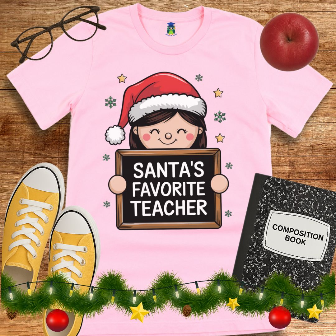 Santa's Favorite Teacher Shirt - teachngear