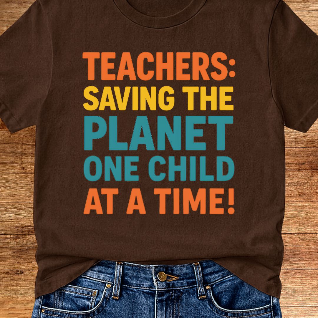 Saving the Planet Teacher T-Shirt - teachngear