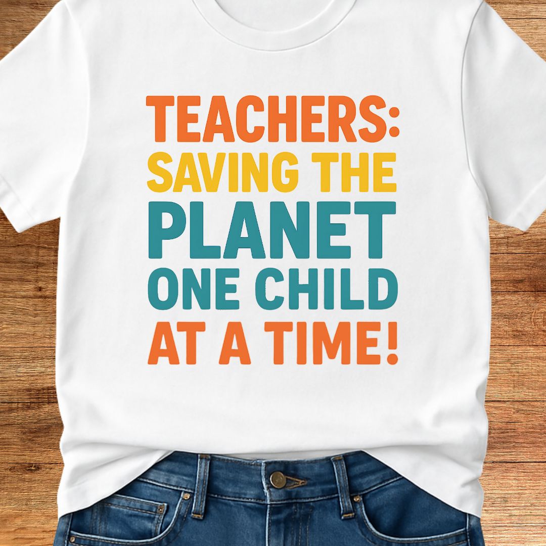 Saving the Planet Teacher T-Shirt - teachngear