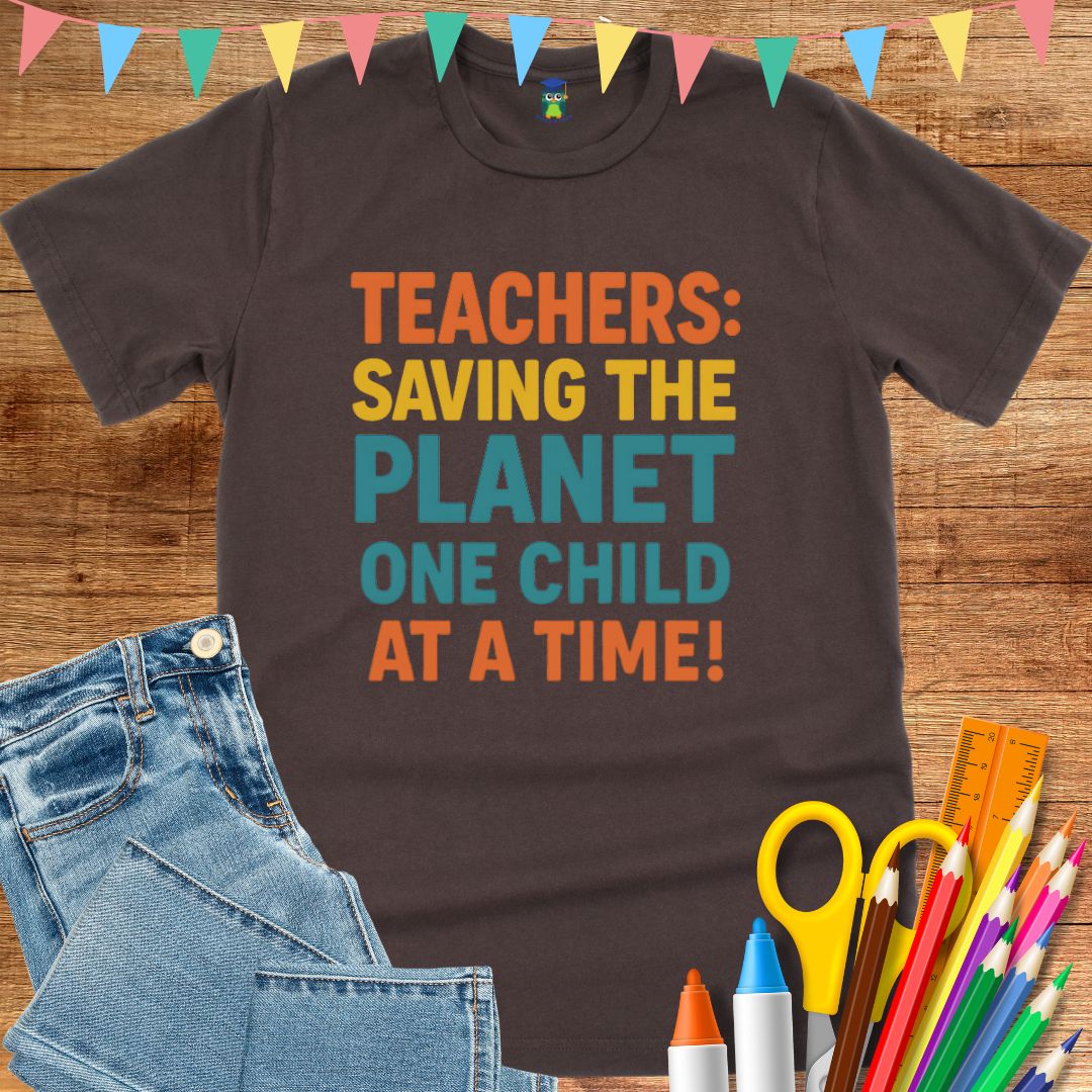 Saving the Planet Teacher T-Shirt - teachngear