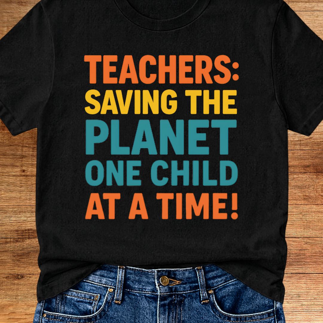 Saving the Planet Teacher T-Shirt - teachngear