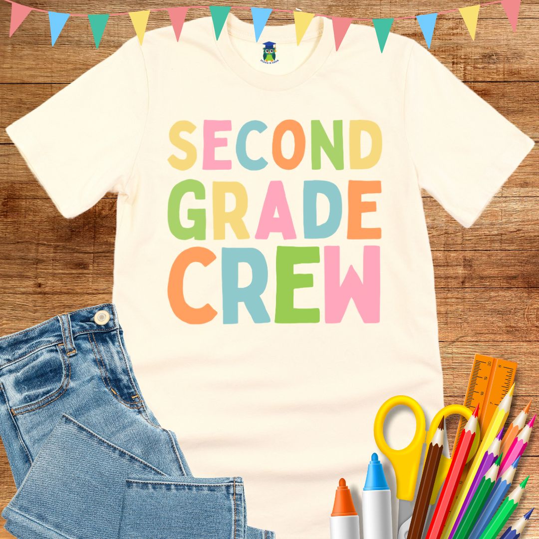 Second Grade Crew Teacher T-Shirt - teachngear