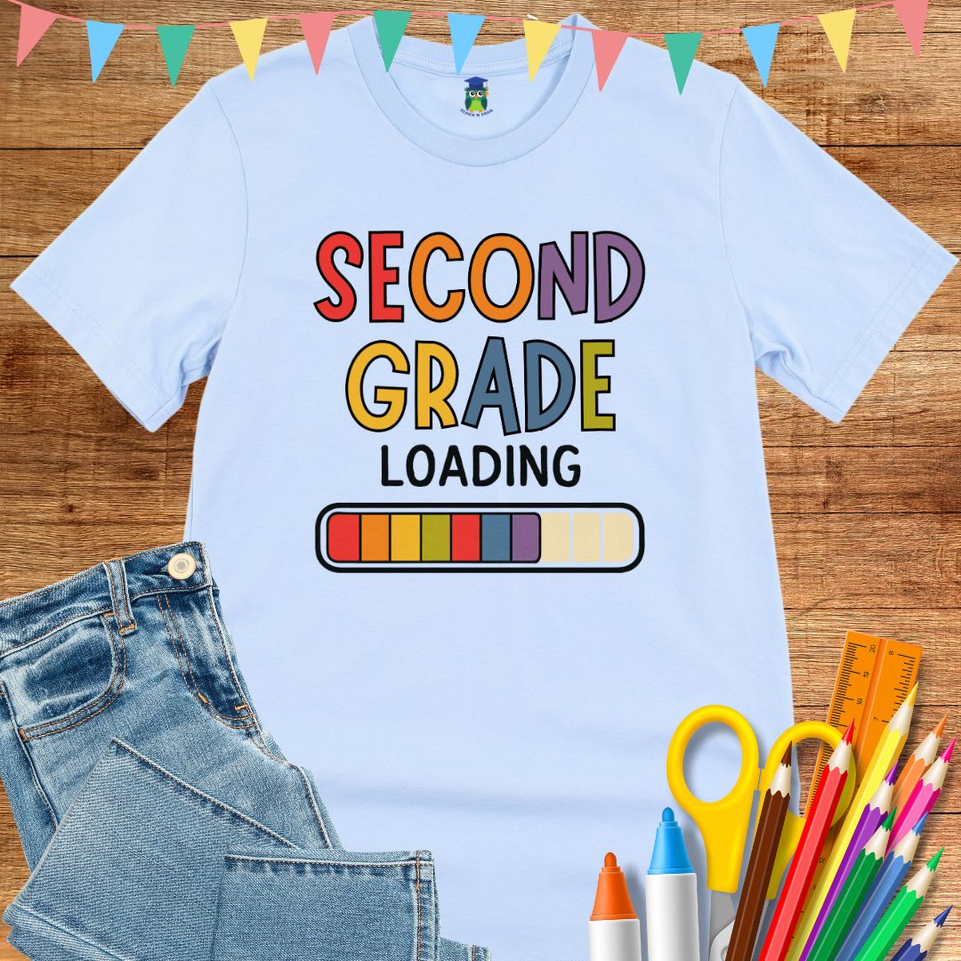 Second Grade Loading Teacher T-Shirt - teachngear