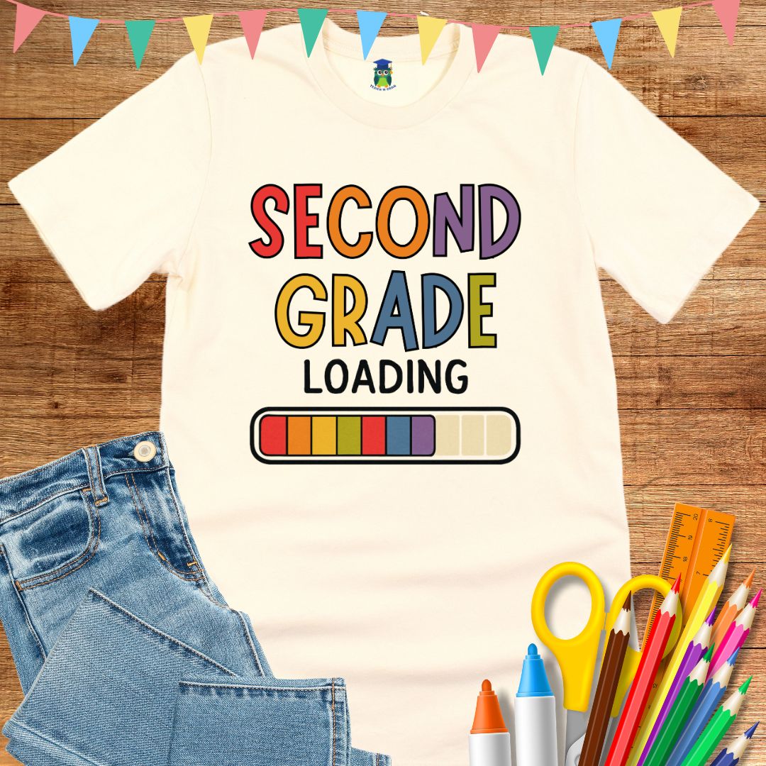 Second Grade Loading Teacher T-Shirt - teachngear