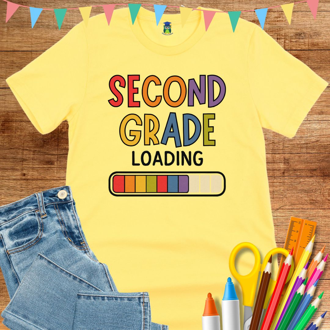 Second Grade Loading Teacher T-Shirt - teachngear