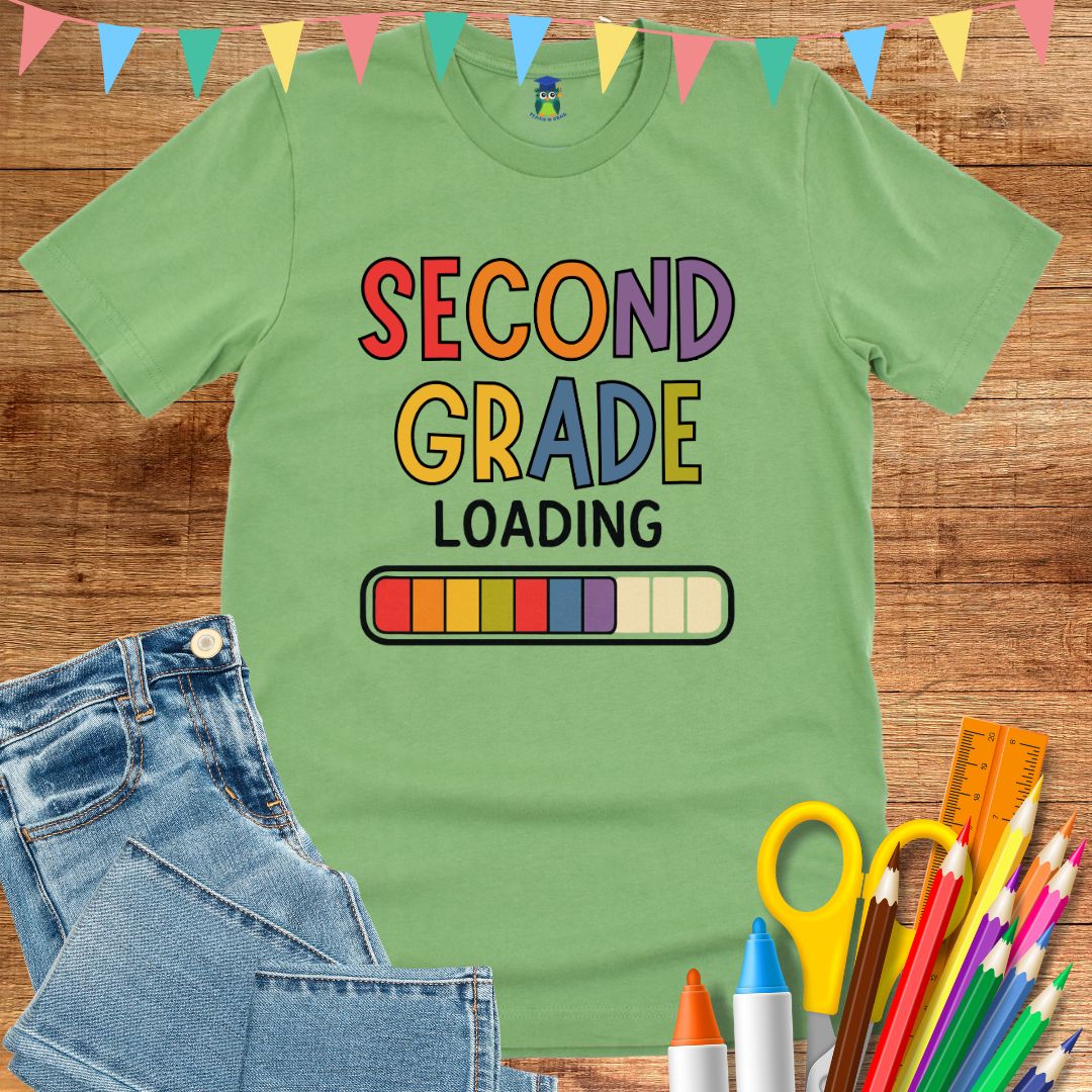 Second Grade Loading Teacher T-Shirt - teachngear
