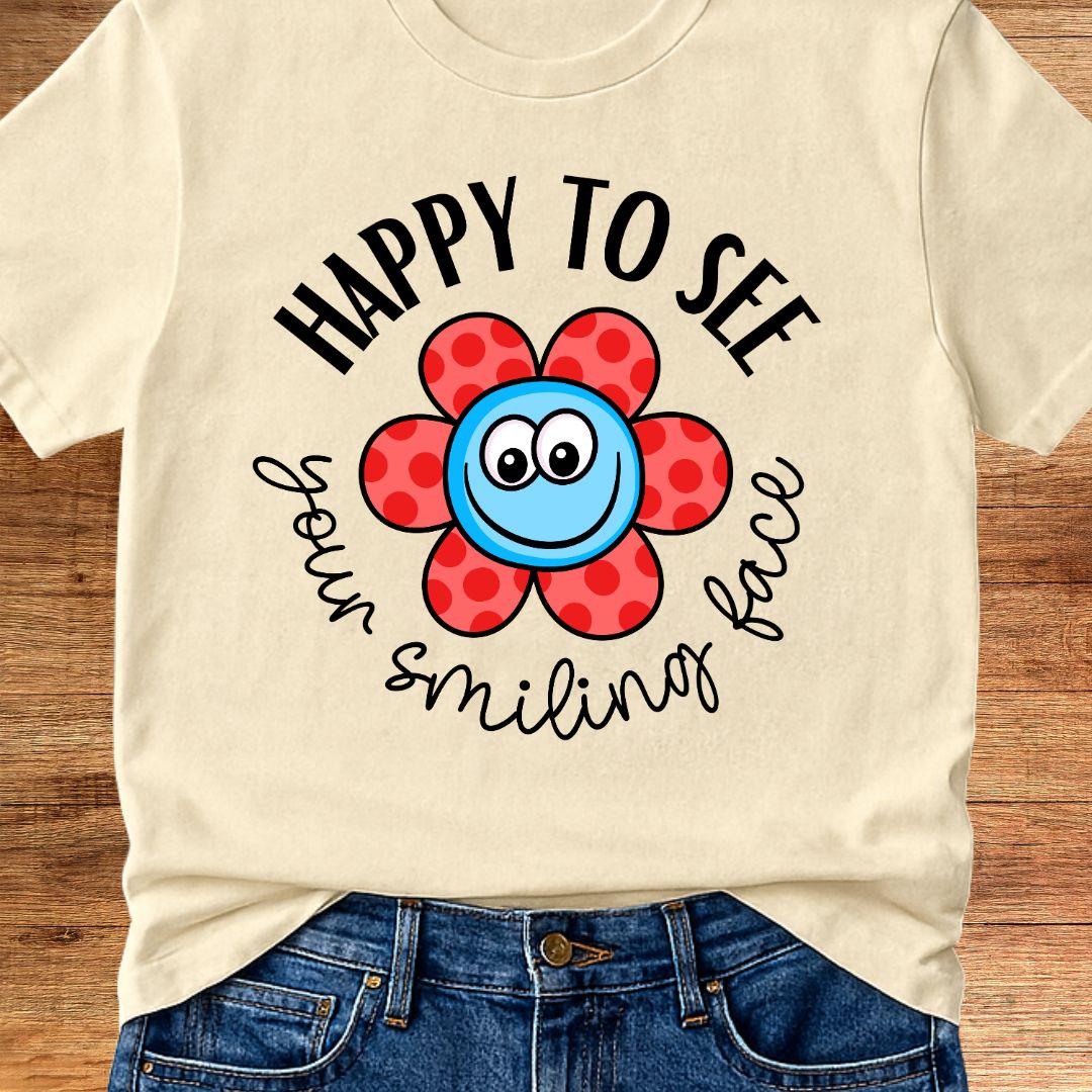 Smiling Face Teacher T-Shirt - teachngear