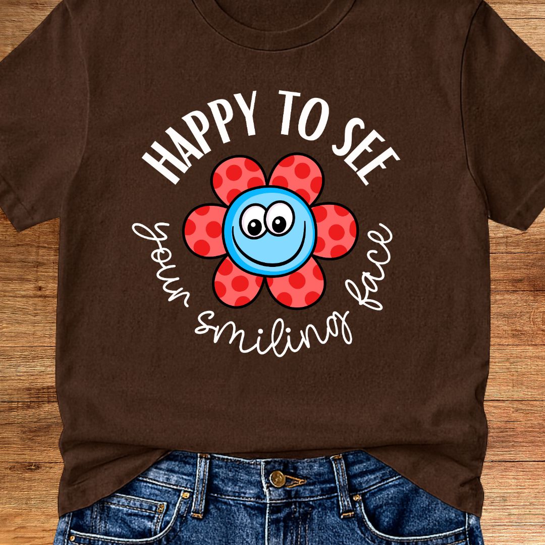 Smiling Face Teacher T-Shirt - teachngear