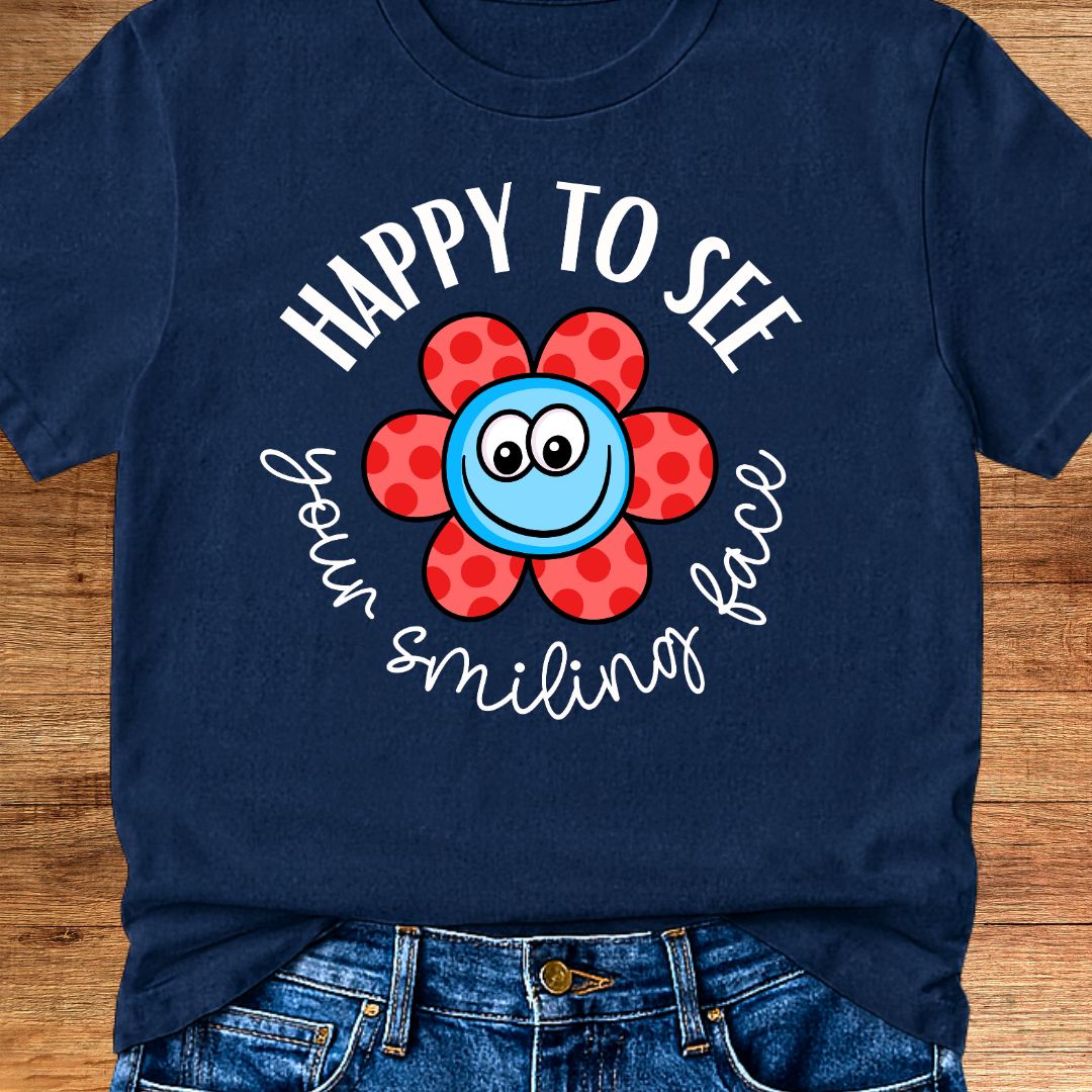 Smiling Face Teacher T-Shirt - teachngear