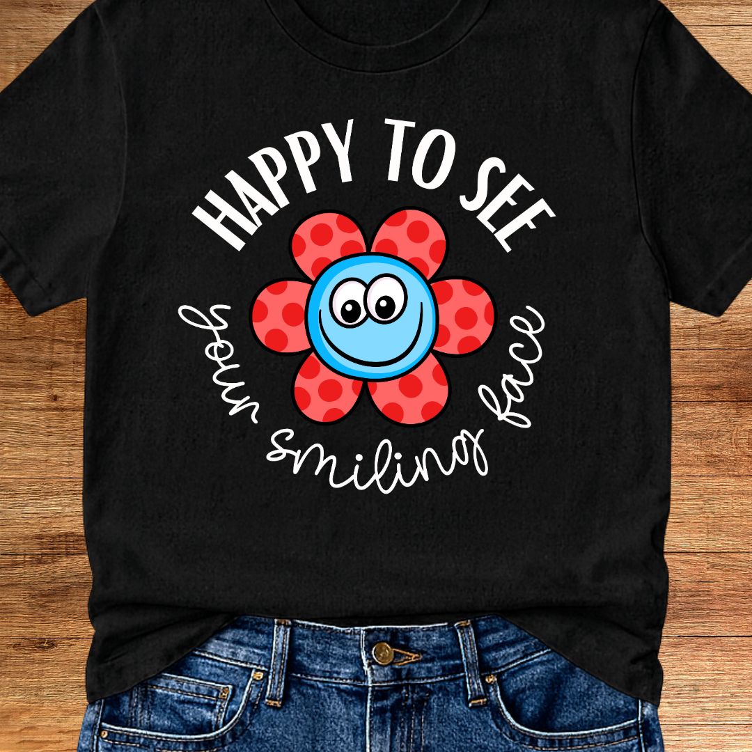 Smiling Face Teacher T-Shirt - teachngear
