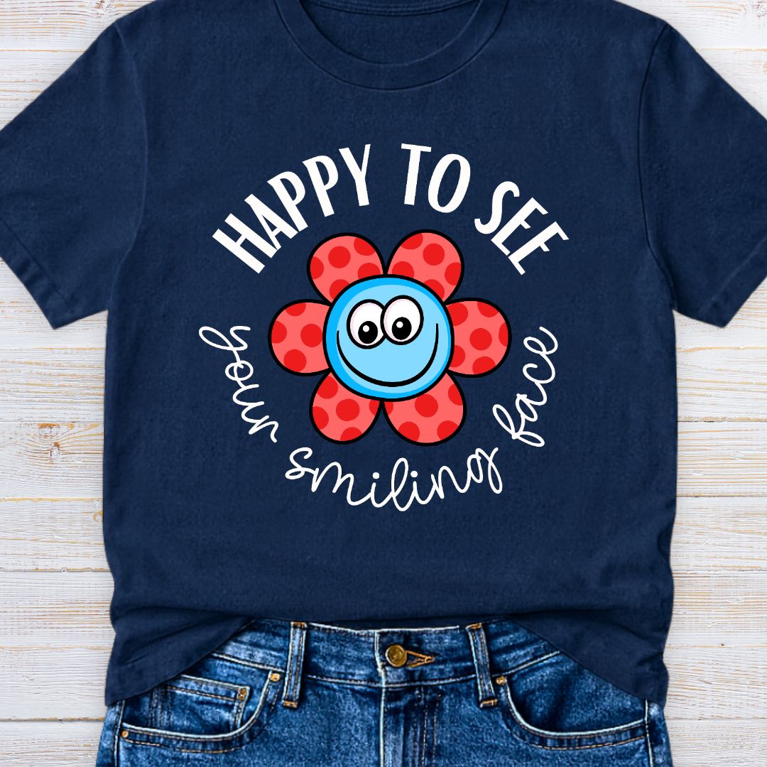 Smiling Face Teacher T-Shirt - teachngear
