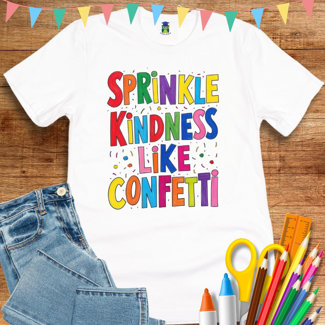 Sprinkle Kindness like Confetti Teacher T-Shirt - teachngear