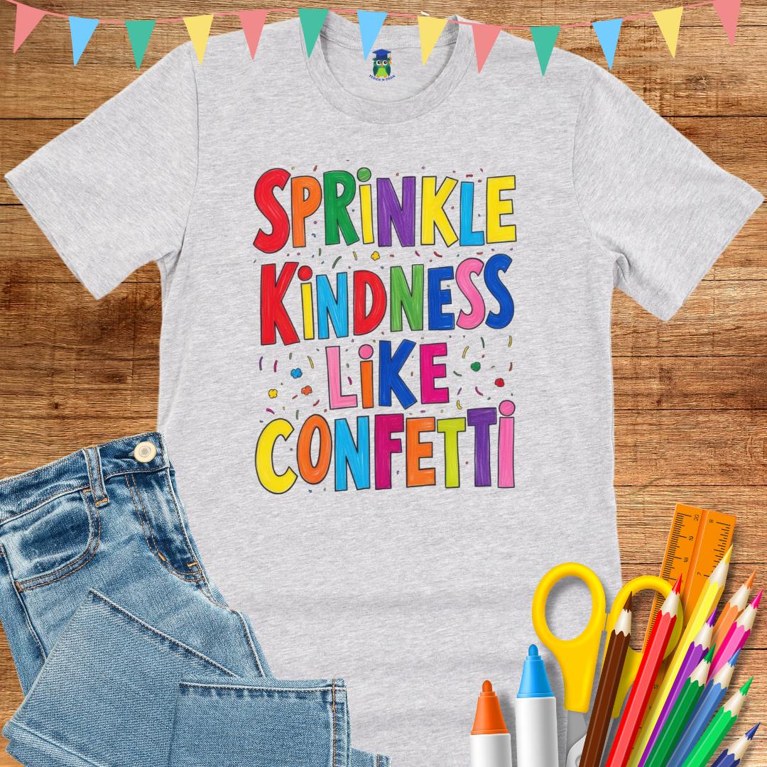 Sprinkle Kindness like Confetti Teacher T-Shirt - teachngear