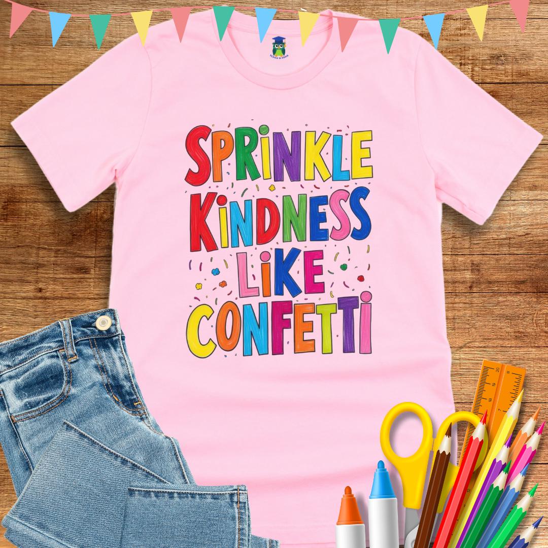 Sprinkle Kindness like Confetti Teacher T-Shirt - teachngear