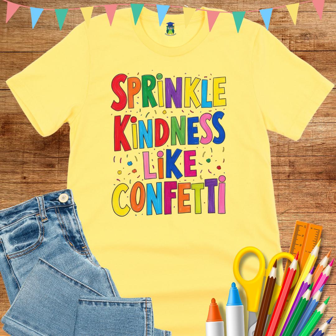 Sprinkle Kindness like Confetti Teacher T-Shirt - teachngear