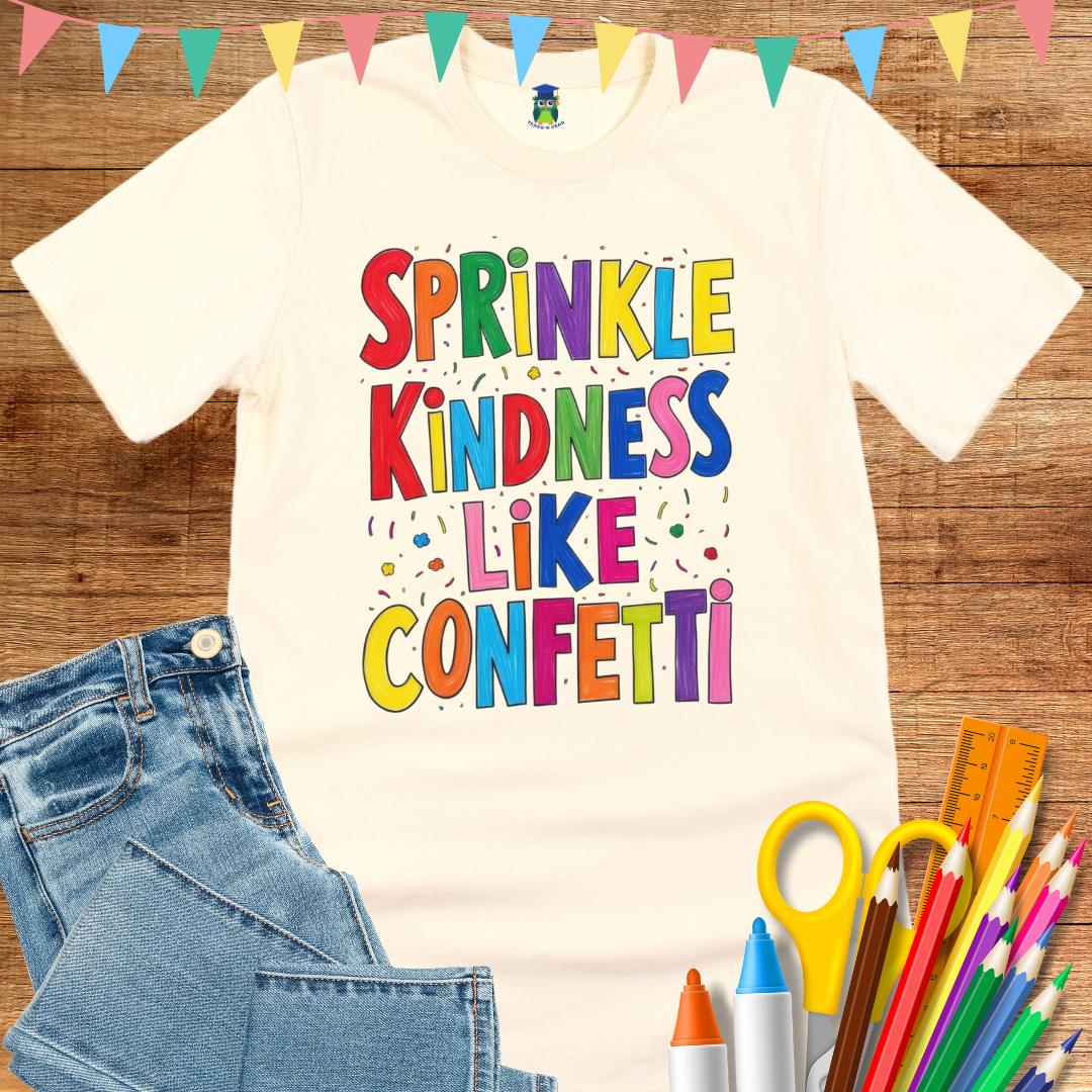 Sprinkle Kindness like Confetti Teacher T-Shirt - teachngear
