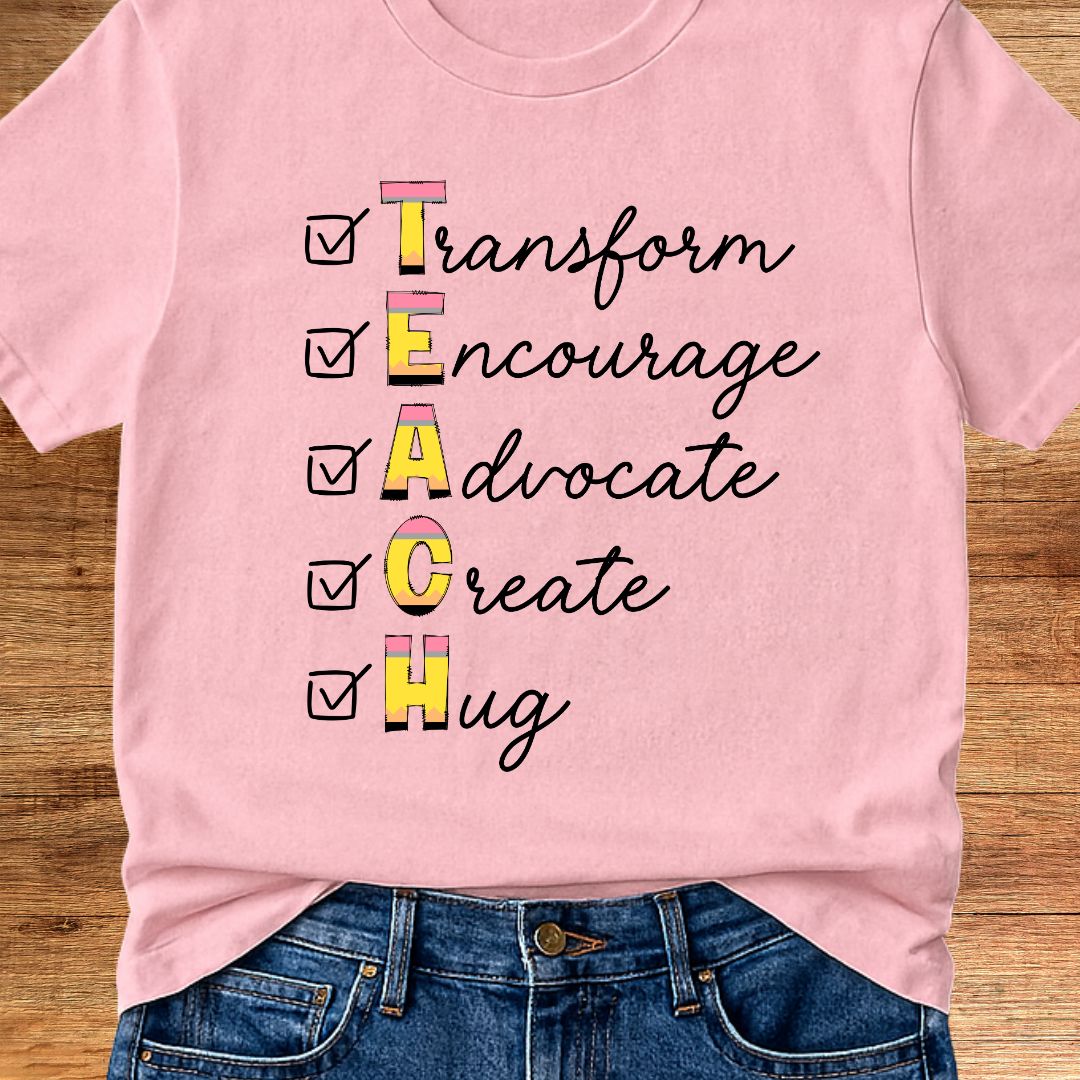 TEACH Acrostic Teacher T-Shirt - teachngear