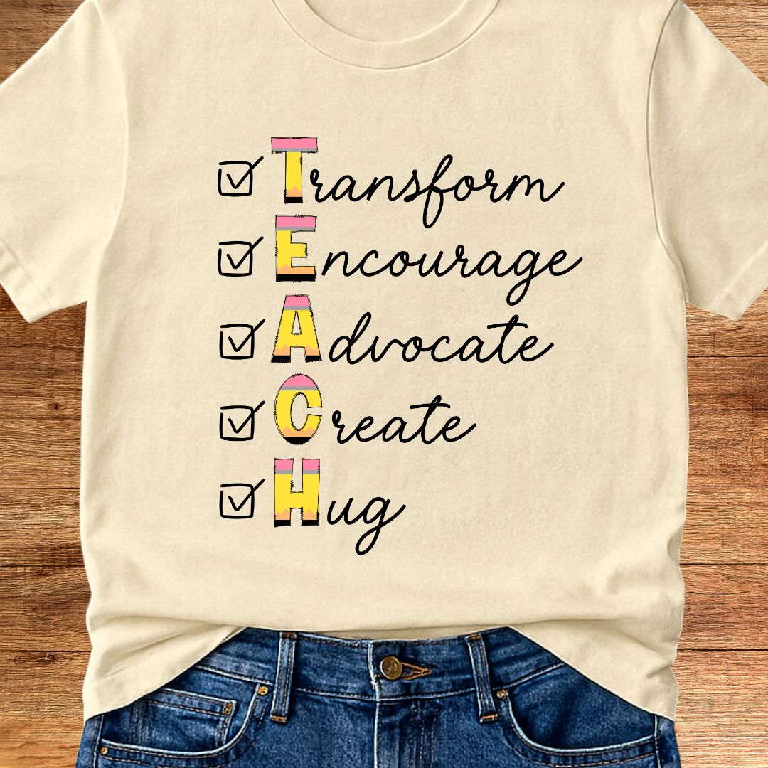 TEACH Acrostic Teacher T-Shirt - teachngear
