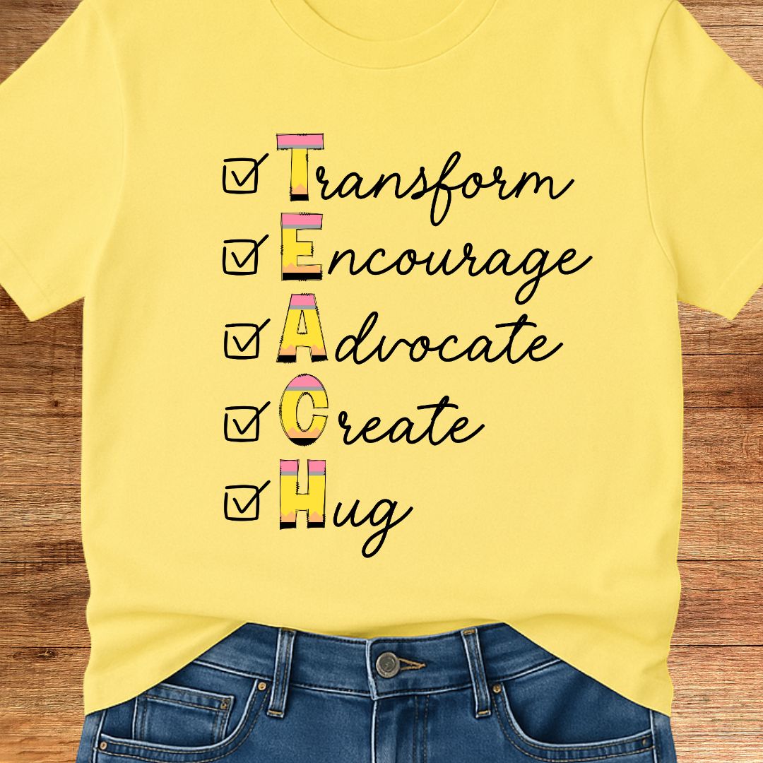 TEACH Acrostic Teacher T-Shirt - teachngear