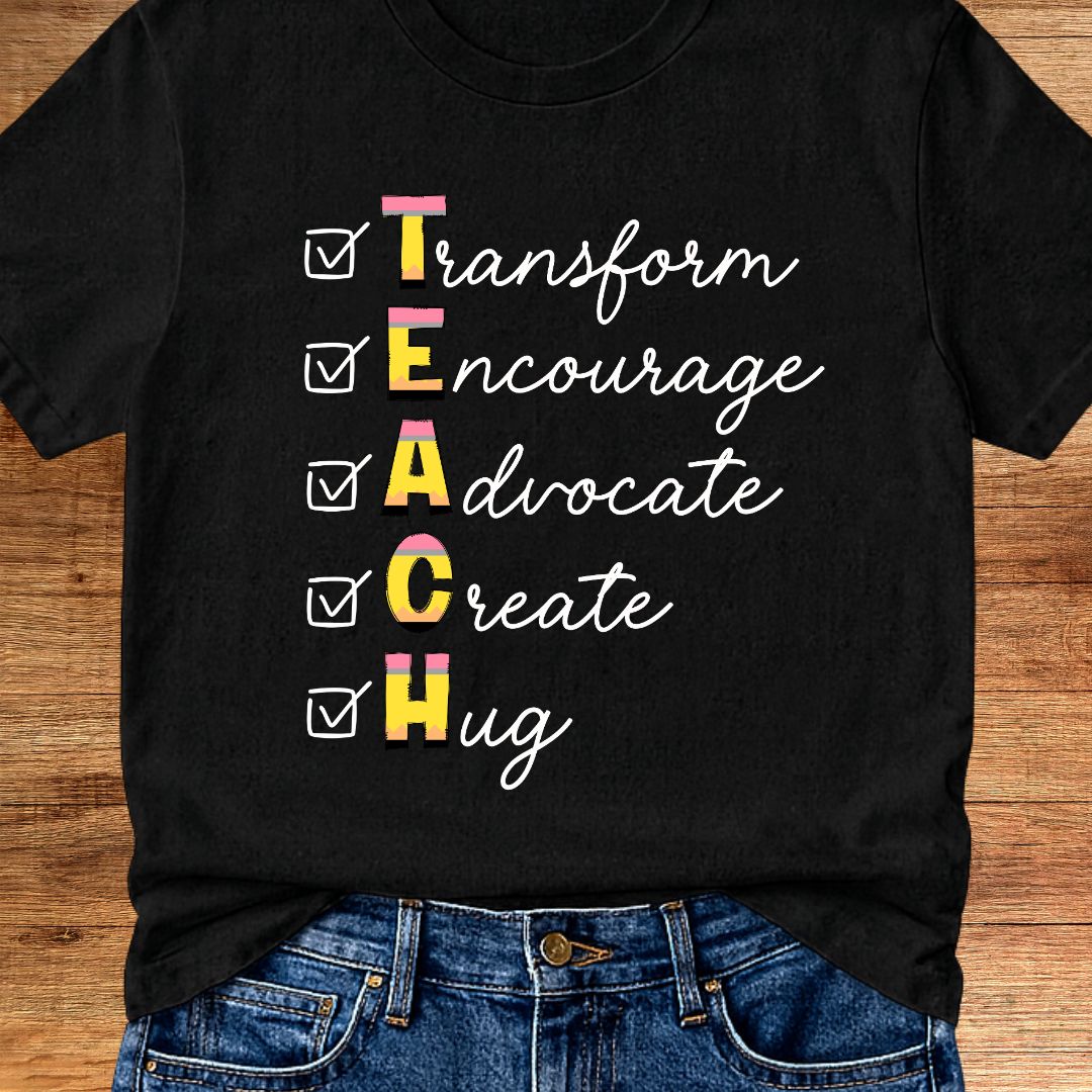 TEACH Acrostic Teacher T-Shirt - teachngear