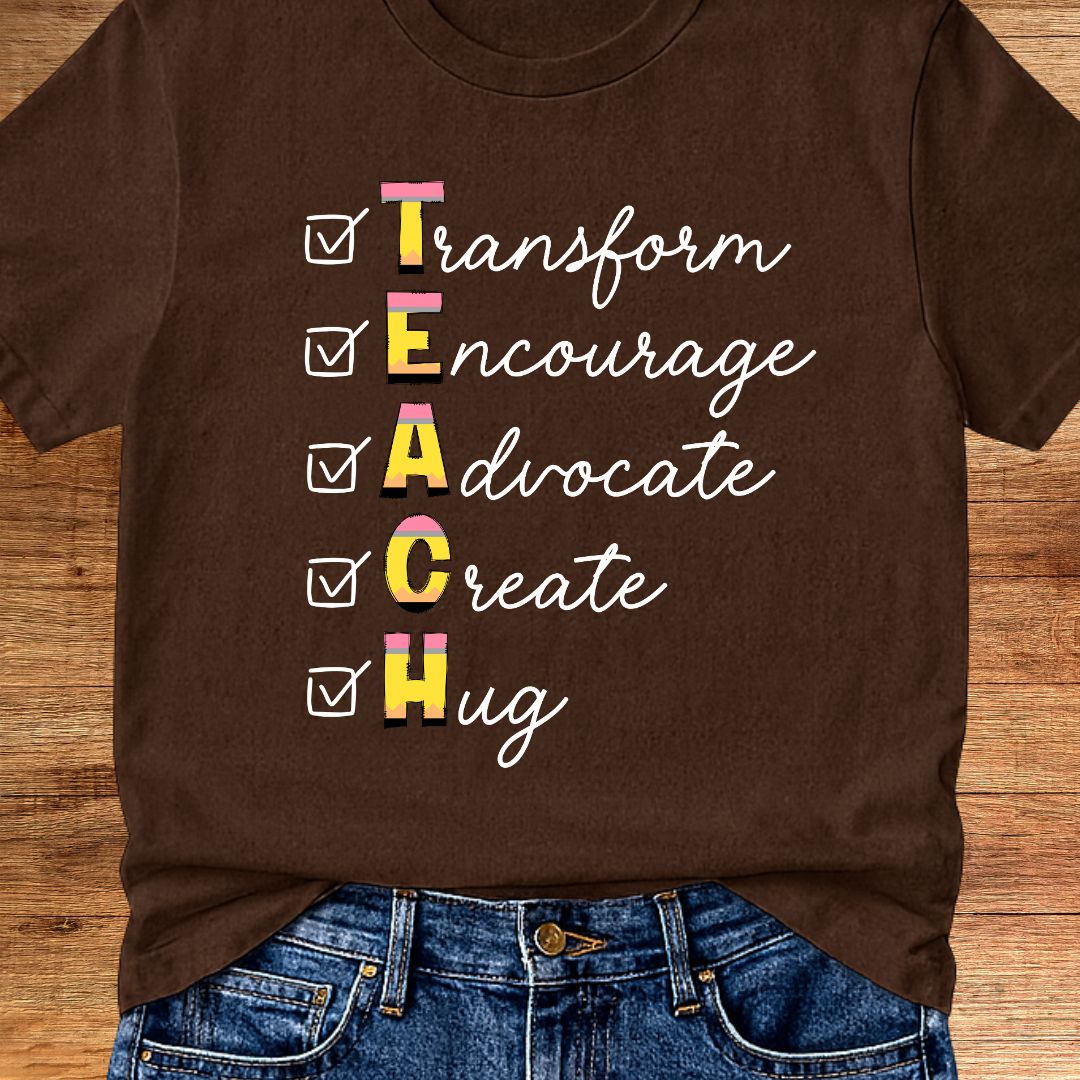 TEACH Acrostic Teacher T-Shirt - teachngear