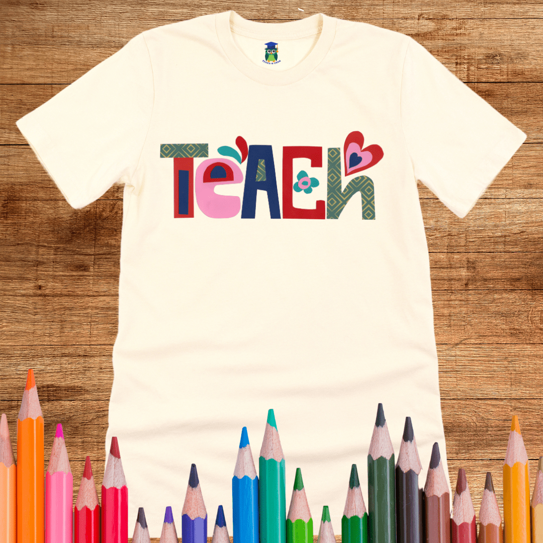 Teach Collage Teacher Shirt - teachngear