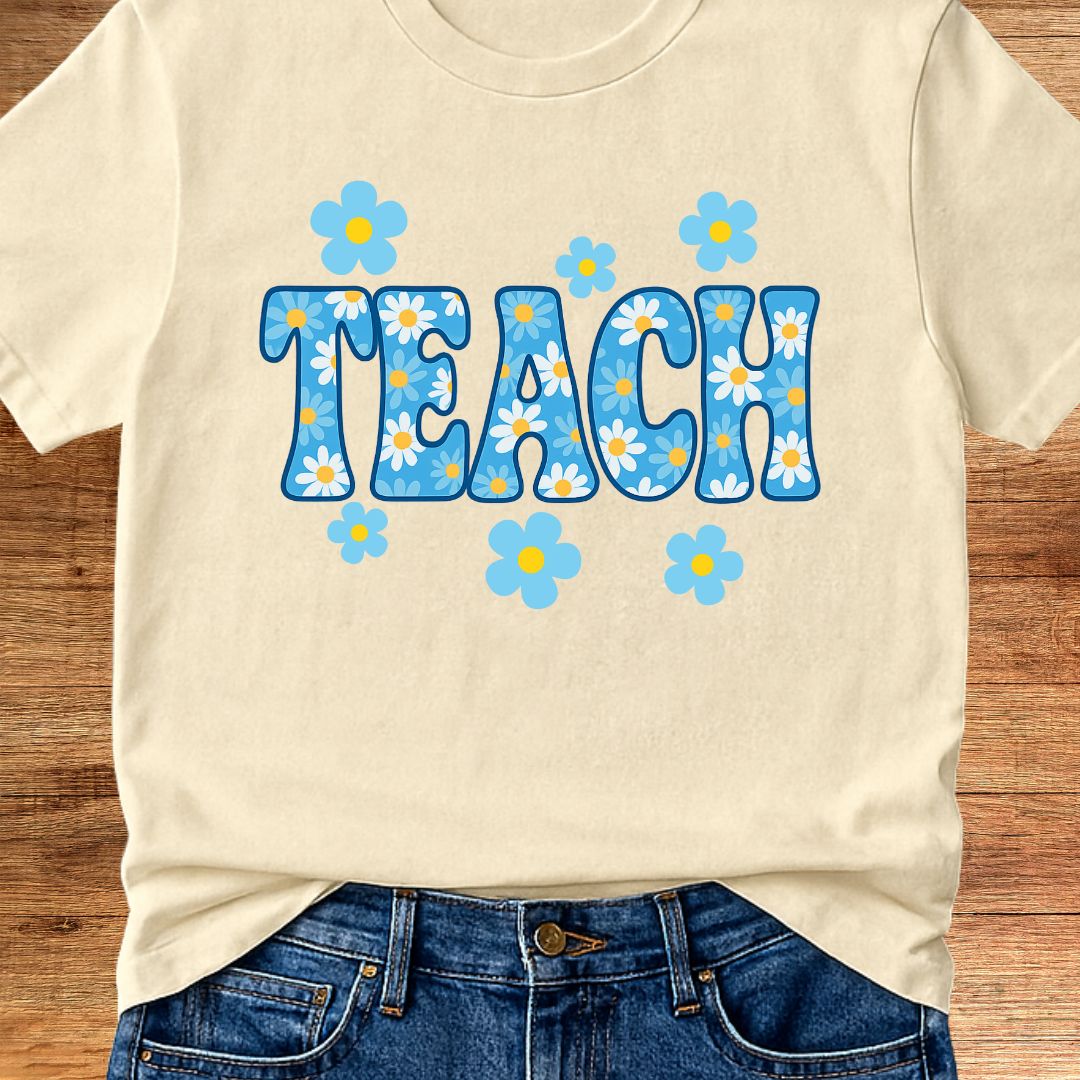 Teach Daisies Teacher T-Shirt - teachngear