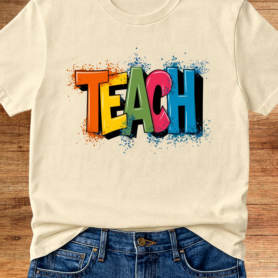 Teach Graffiti Teacher T-Shirt - teachngear