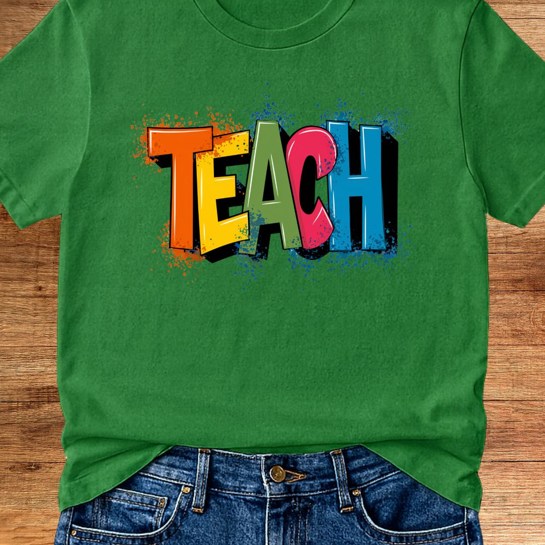 Teach Graffiti Teacher T-Shirt - teachngear