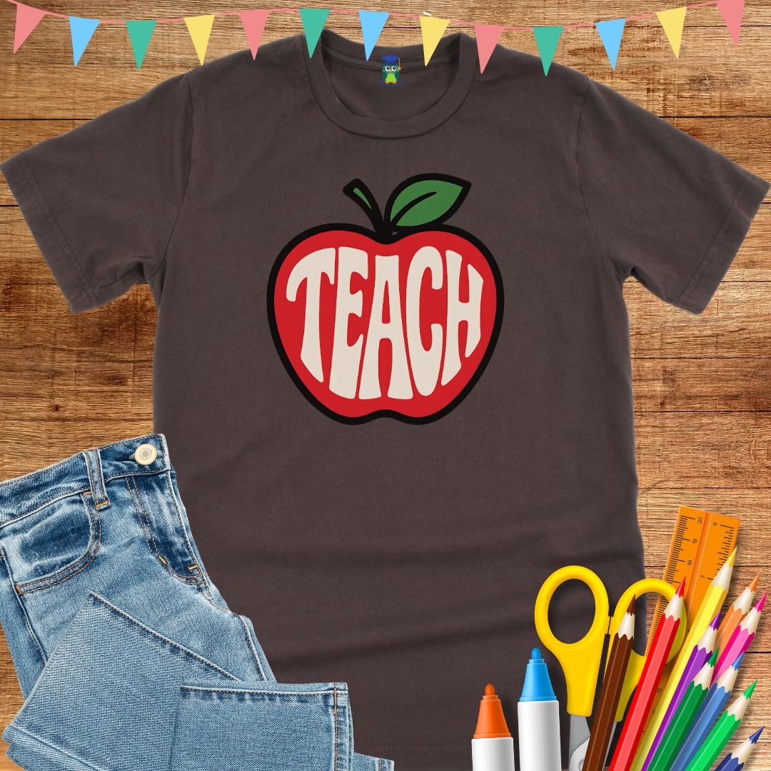 Teach Inside Apple Teacher T-Shirt - teachngear