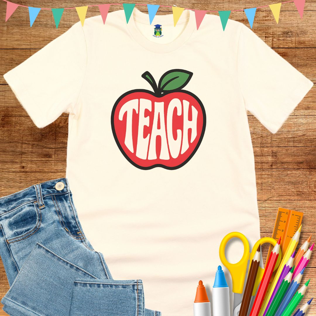 Teach Inside Apple Teacher T-Shirt - teachngear