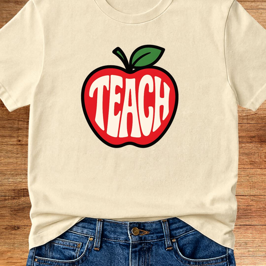 Teach Inside Apple Teacher T-Shirt - teachngear