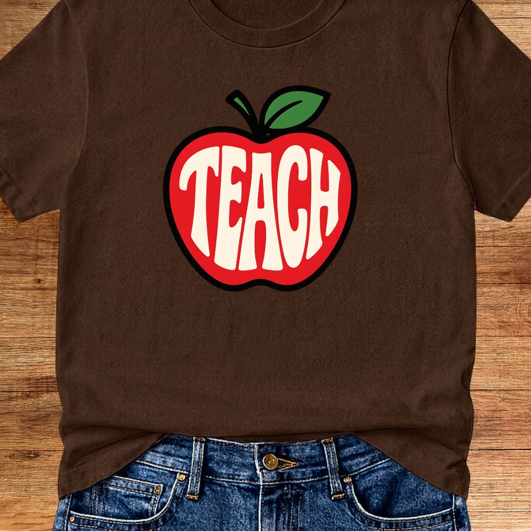 Teach Inside Apple Teacher T-Shirt - teachngear