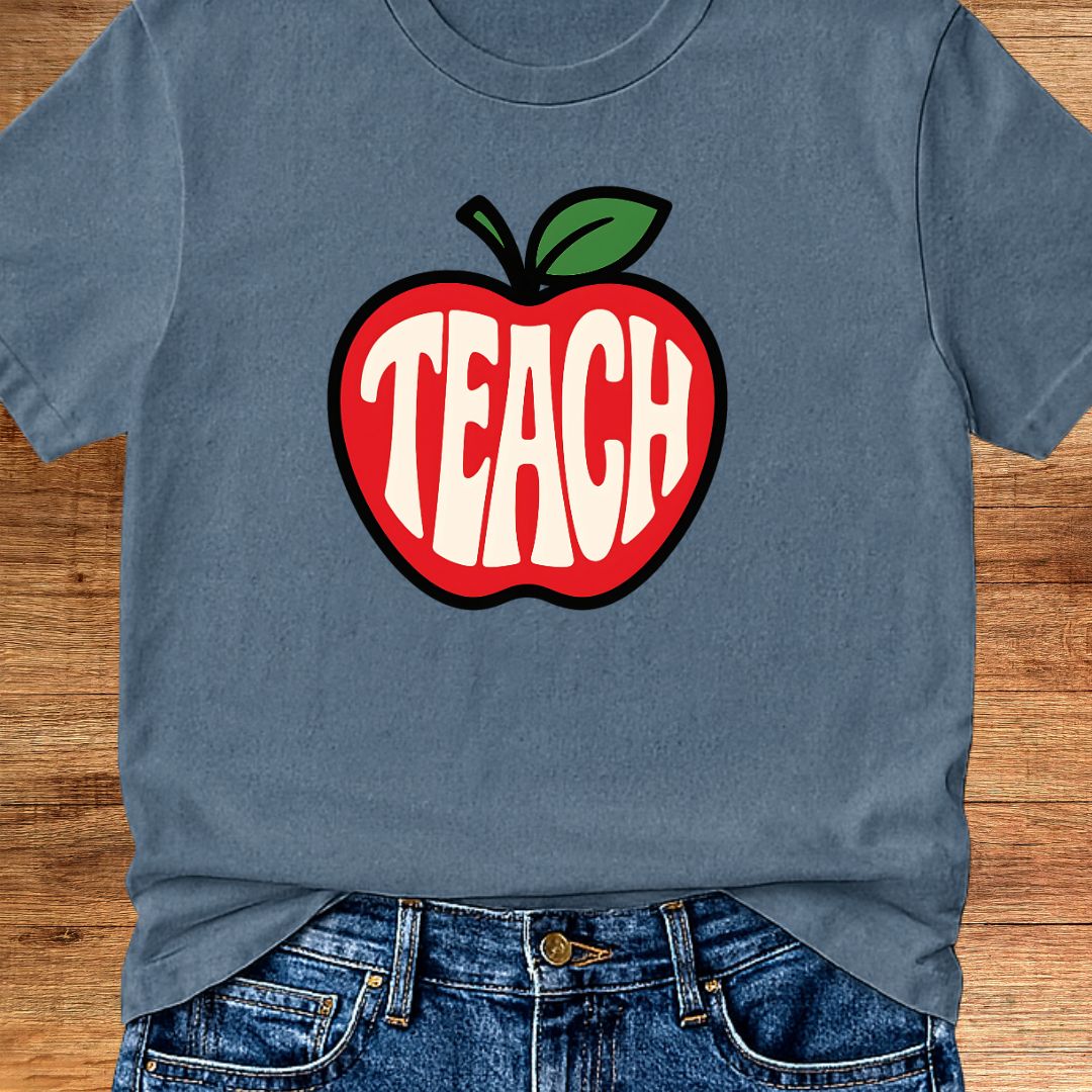 Teach Inside Apple Teacher T-Shirt - teachngear
