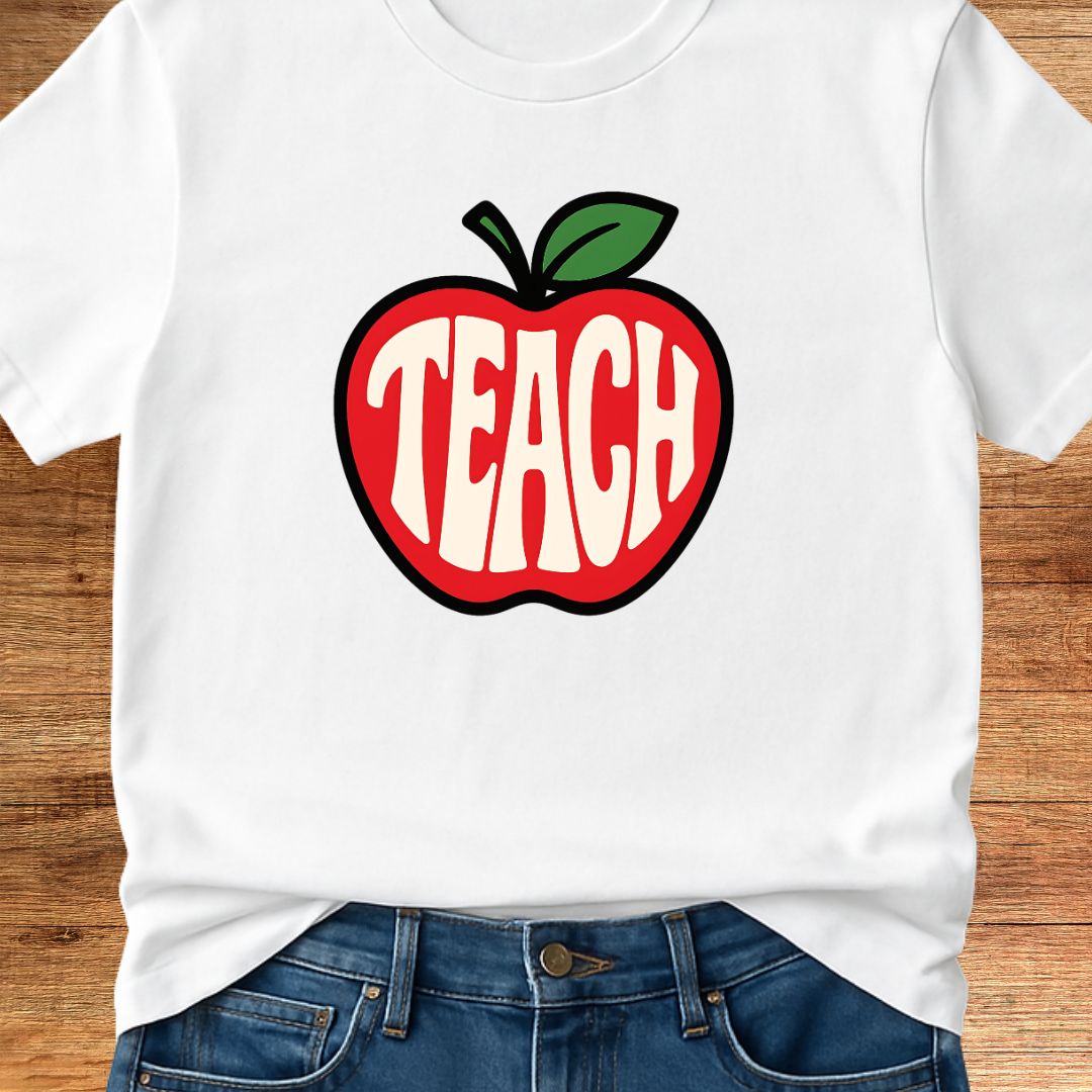 Teach Inside Apple Teacher T-Shirt - teachngear