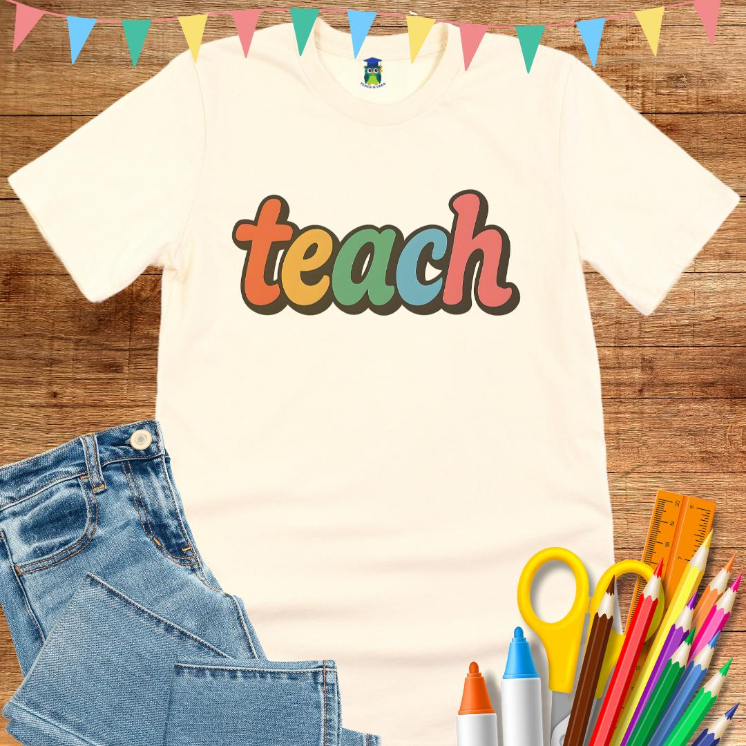 Teach Retro Teacher T-Shirt - teachngear